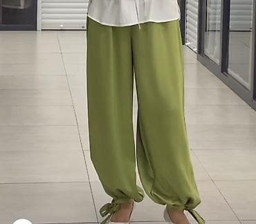 шаровары: (Алладинки) Свободные женские брюки с регулируемыми манжетами на — 2
