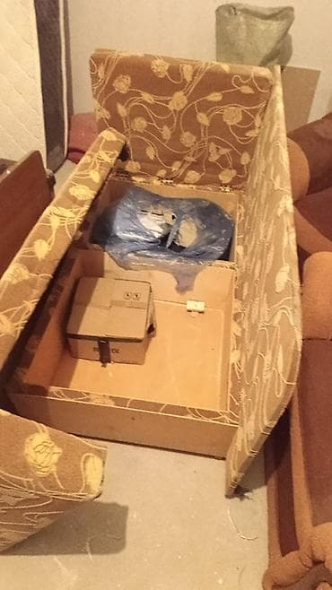 small table: Кресло-кровать, Односпальный, цвет - Коричневый — 2