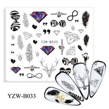 Киреге берилүүчү кийимдер: Наклейки для дизайна ногтей ( 5 см х 6 см) - цена за 1 шт — 5