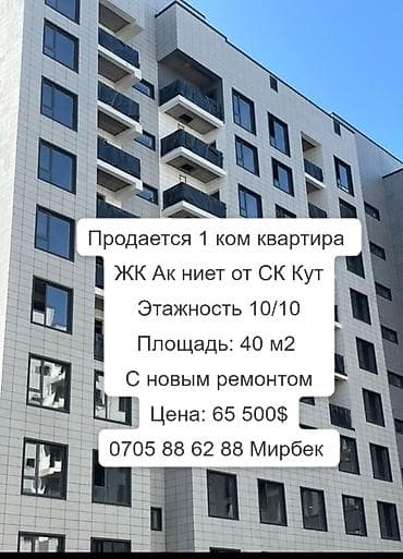 kant flat: 1 комната, 40 м², Элитка, 10 этаж, Евроремонт — 1
