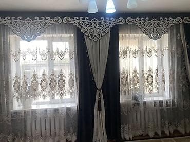 для стирки: Комплект штор с ажурным ламбрекеном - Дизайн: классический с — 2