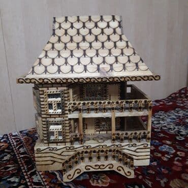 дом для праздников: Сувенирный домик из дерева. Ручная работа — 6