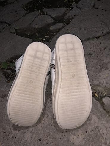 мужской обувь бу: Rick Owens Geobasket White Состояние нормальное, есть складки брал за — 4