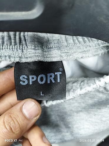 active 2: Серые укороченные спортивные брюки (джоггеры) SPORT, размер L. - — 3