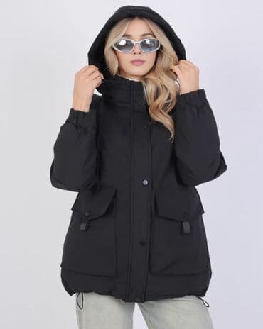 фирменные часы: Пуховик, Короткая модель, Оверсайз, L — 3