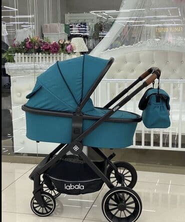 пользовались: Коляска, цвет - Голубой, Б/у — 3