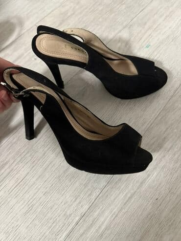 Спецодежда: Женские туфли-сандели на каблуке Corina - Цвет: черный - Материал — 1