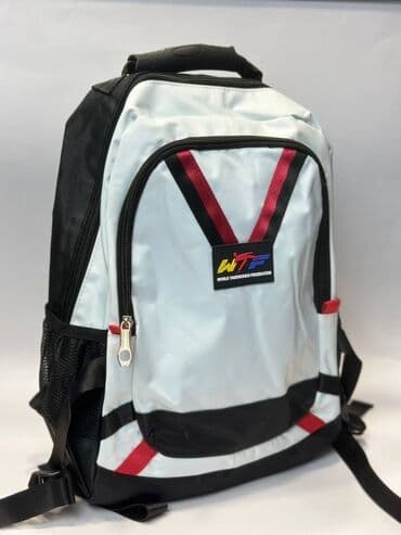 добок для тхэквондо бишкек: Рюкзак с логотипом Всемирной федерации тхэквондо (WTF). Выполнен в — 1