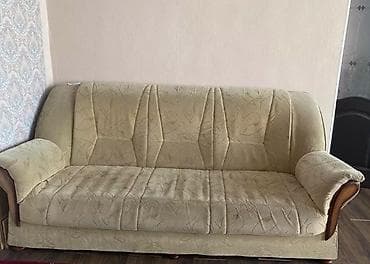 мягкий уголок бу: Комплект мягкой мебели, Б/у, Самовывоз, цвет - Бежевый — 3