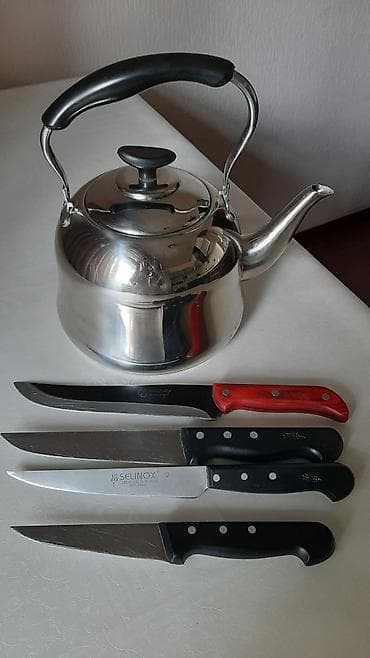 Чайники: Чайник Farken б/ у 500 сом, ножи Selinox за 4 шт. 250 сом — 1