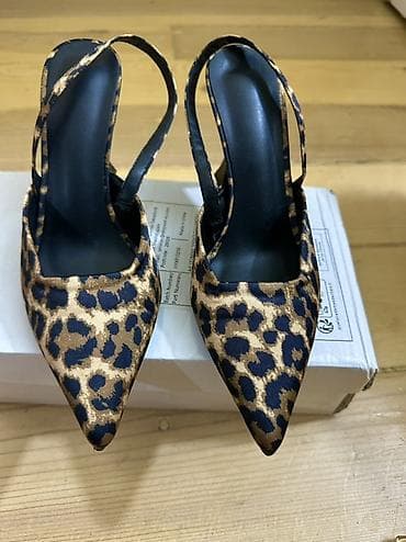 leopard 5: Туфли-лодочки с открытой пяткой (slingback) и леопардовым принтом. - — 2