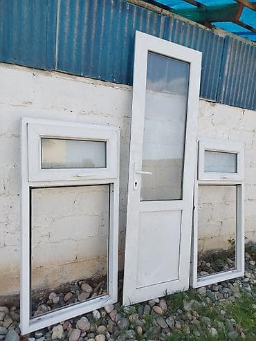 дверт: Комплект ПВХ конструкций: дверь и два окна 104 серии, балкон Состав — 2