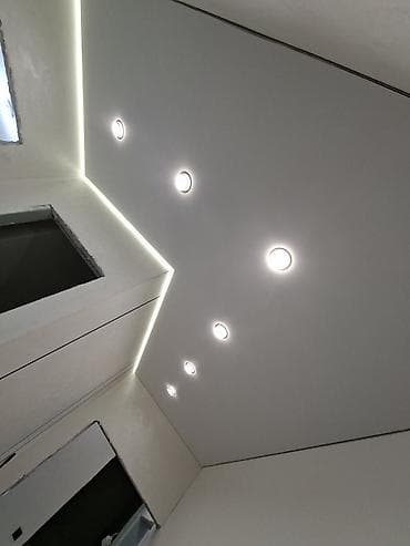 строительная лестница: Натяжной потолок Матовое — 7