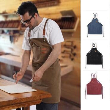 Джинсовый плотный фартук для официанта, парикмахера, продавца