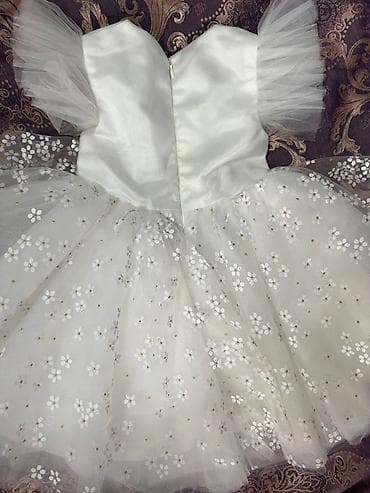 детские коктейльные платья: Детское платье, цвет - Белый, Новый — 2