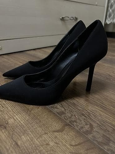 халаты бу: Классические женские лодочки на шпильке - Цвет: черный, матовый - — 2