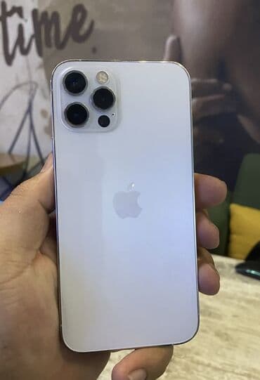 IPhone 12 Pro, Б/у, 128 ГБ, White Titanium, Зарядное устройство, Защитное стекло, Чехол, 88 %