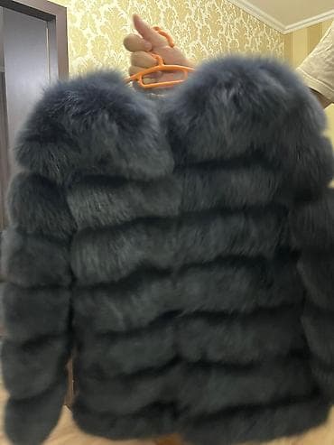 с мехом чернобурка с: Шуба, Лиса, Короткая модель, L — 6