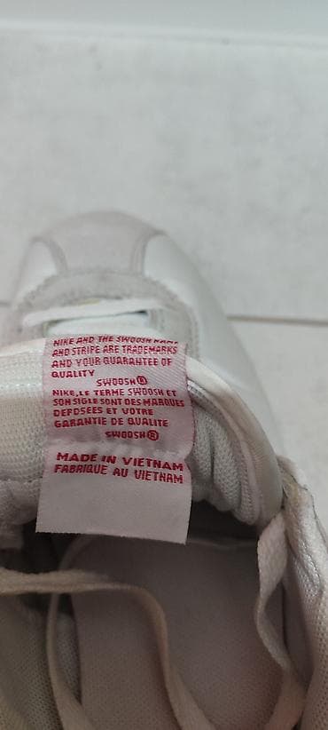 Мырзалардын бут кийими: Кроссовки Nike Cortez Classic - Цвет: белый с красным Swoosh и — 4