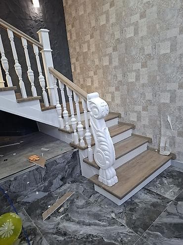 Сулуулук салондору үчүн жабдуулар: Агач тепкичи Жеке менчик үй үчүн, Тепкичтин формасы: Түз, Стиль: Классикалык — 2