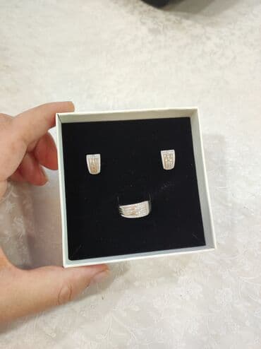 свадебные наборы ручной: Серебряный Комплект классика Цена 2500сом Серебро 925 пробы Для — 1