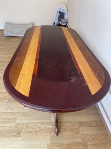 продаю круглый стол: Зал үчүн үстөл, Колдонулган, Бүктөө эмес, Oval — 2