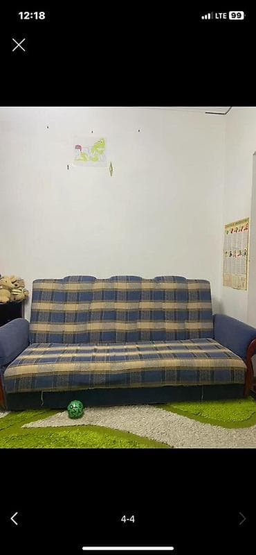 Раскладной диван-кровать с прямыми подлокотниками., с двумя креслами at lalafo.kg Раскладной диван-кровать с прямыми подлокотниками., с двумя креслами