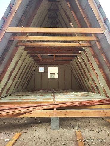 замена крыши дома: Напыление утеплителя ППУ (пенополиуретан) для каркасных домов — 4