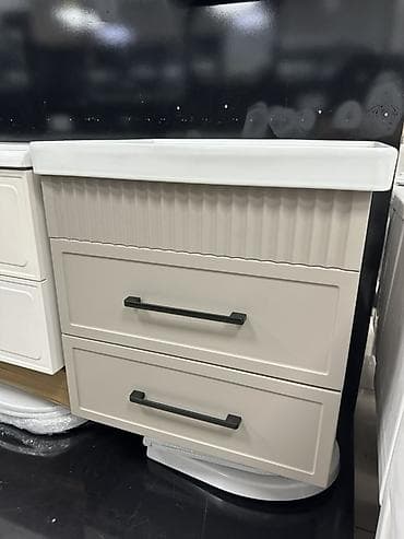 ящики большие: Тумба для ванны, С раковиной, цвет - Бежевый — 1