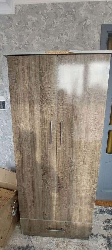шкаф для вещей: Шкаф для одежды, Б/у, Прямой, ЛДСП — 1