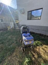 сколько стоит детская коляска: Коляска, цвет - Голубой, Б/у — 4