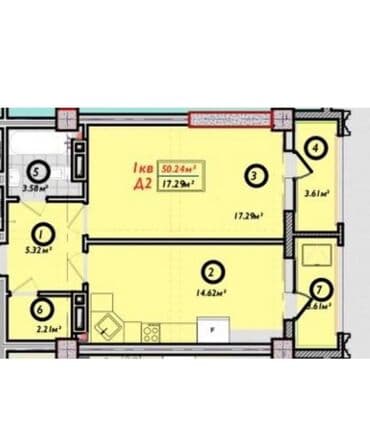 продается квартира в доме белый пароход: 1 комната, 50 м², Элитка, 6 этаж, ПСО (под самоотделку) — 4