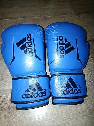 Спортивные сумки: Боксёрские перчатки adidas - Цвет: чёрный с синим - Размер/10 надевал — 3