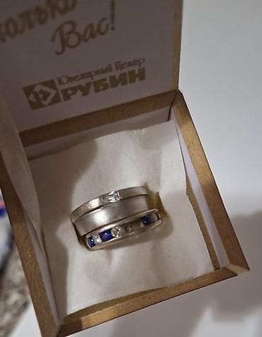 Кольцо, Проба 925, Унисекс, Камни Сваровски, Б/у