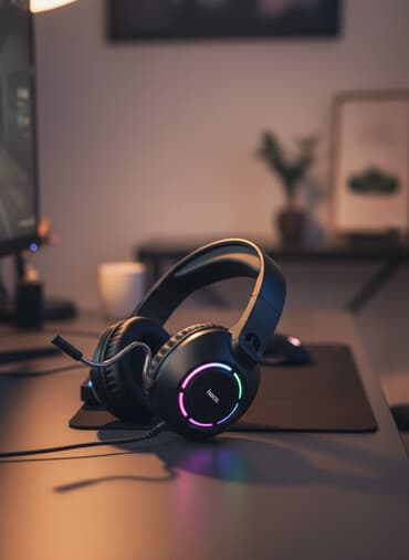 купить наушники без проводов: Полноразмерные, Hoco, Б/у, Проводные, Геймерские — 1