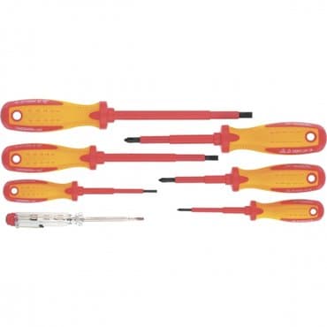 инструменты для электриков: Набор отверток диэлектрических до 1000В, пробник до 250В — 1