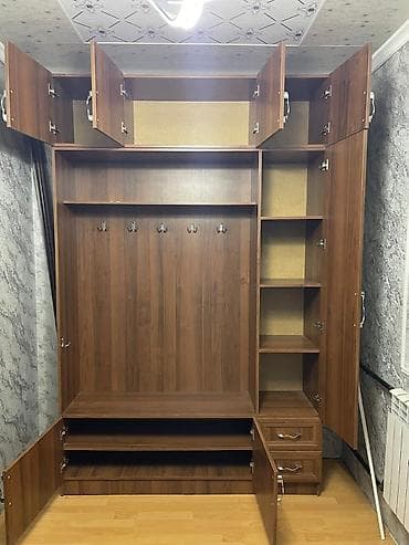 вешалка металлическая для одежды: Шифоньер, шкаф для одежды, Б/у, Прямой, Дерево — 5