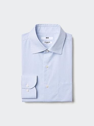 Рубашки: Мужская рубашка, L, Uniqlo, Новый, цвет - Синий, Самовывоз — 1