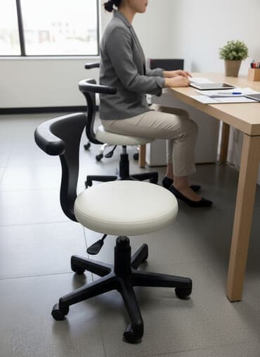 кресло мячик: Офисный стул, цвет - Белый, Пластик — 1