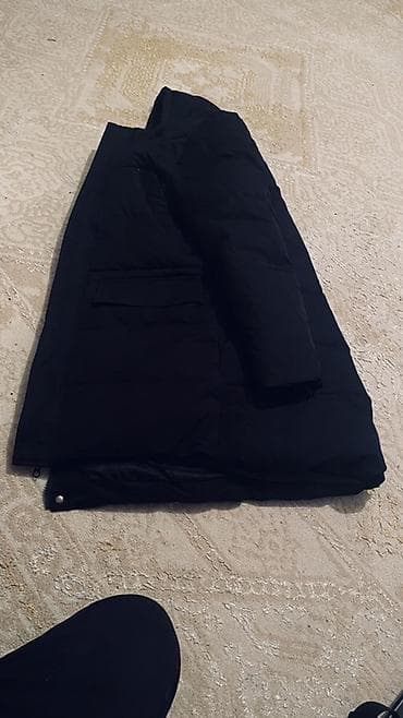 Бомберы: Черный зимний пуховик/парка с капюшоном. - Цвет: насыщенный черный — 1