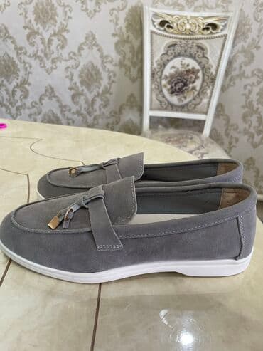 лоро пиано обувь женская летняя: Лоферы, 38, Loro Piana, Новый, цвет - Серый, Платная доставка, Самовывоз — 3