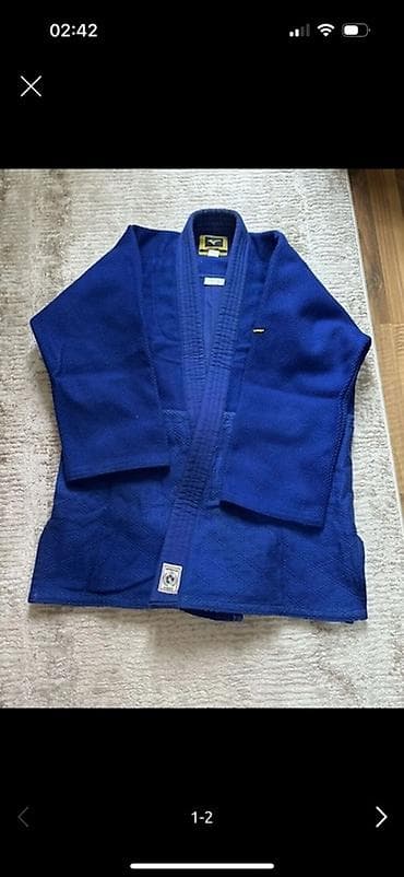 корейская форма: Кимоно для дзюдо синее - Комплект: куртка и штаны. - Материал — 2