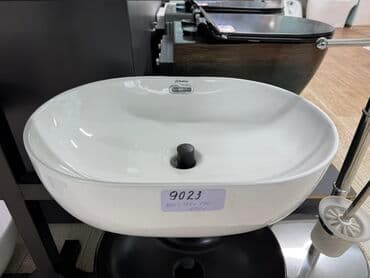 столешницы в ванную на заказ: Ванна үчүн раковина, Өзгөчөлүктөрү: Матовый, Тегерек формасы, Материалы: Керамика — 3
