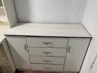 small table: Комод для одежды, Б/у, Без зеркала, ЛДСП, цвет - Серый, Самовывоз — 4