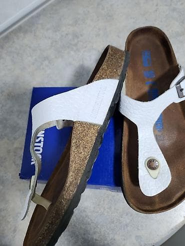 birken: Шлепки Birkenstock, белые, 26 см на 39 размер — 2