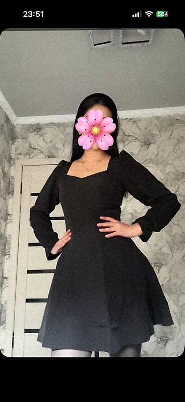 Повседневное платье, Короткая модель, Трапеция, S