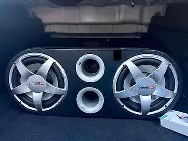 Сабвуферный короб с двумя динамиками GTmart-S + комплект проводки для
