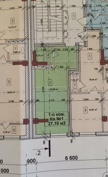 квартира студия в аренду: 1 комната, 27 м², Индивидуалка, 5 этаж, ПСО (под самоотделку) — 8