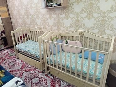 деревянные детские кроватки: Люлька, Б/у, Колыбель, Дерево, цвет - Бежевый — 3