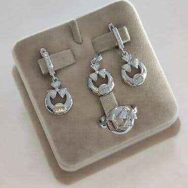 свадебные наборы ручной: Новая коллекция Комплект Бантик Италия Серебро 925 пробы Есть — 1